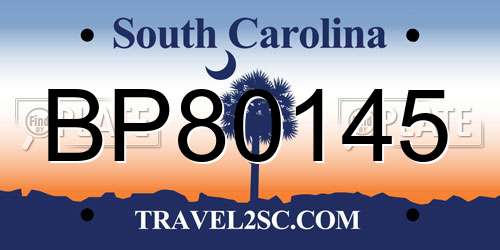 BP80145 South Carolina License Plate