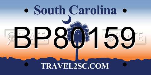 BP80159 South Carolina License Plate