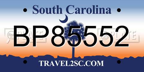 BP85552 South Carolina License Plate