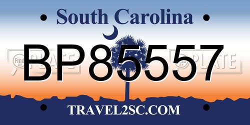 BP85557 South Carolina License Plate