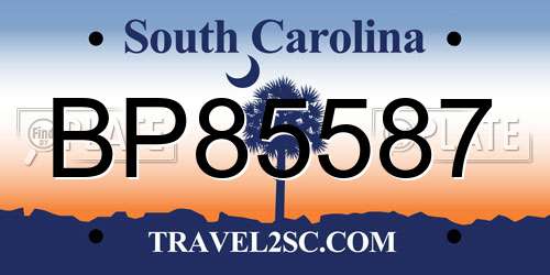 BP85587 South Carolina License Plate