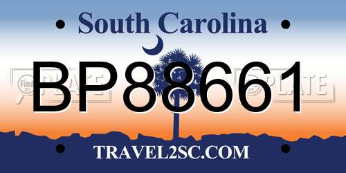 BP88661 South Carolina License Plate