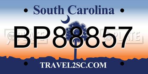 BP88857 South Carolina License Plate