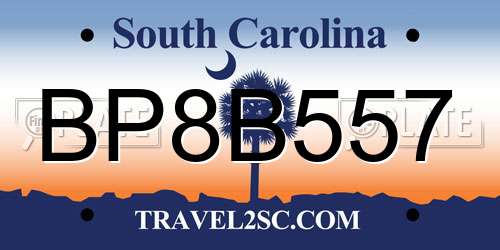 BP8B557 South Carolina License Plate