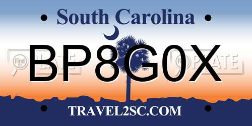 BP8G0X South Carolina License Plate