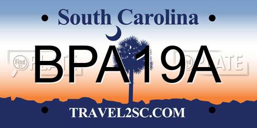 BPA19A South Carolina License Plate