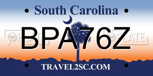BPA76Z South Carolina License Plate