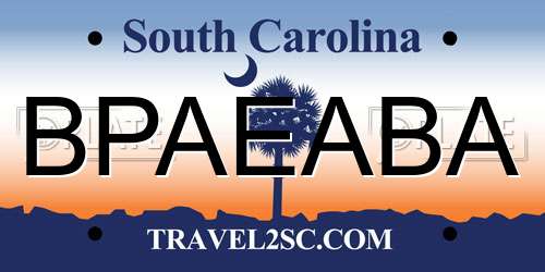 BPAEABA South Carolina License Plate