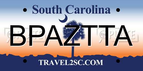 BPAZTTA South Carolina License Plate