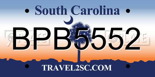 BPB5552 South Carolina License Plate