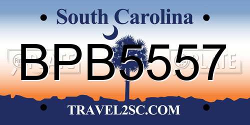 BPB5557 South Carolina License Plate