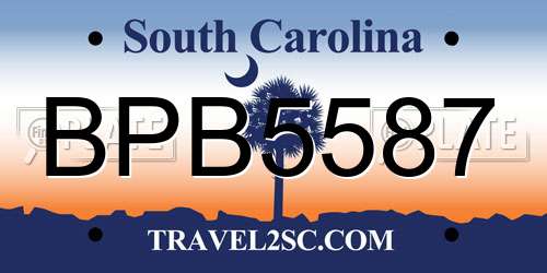 BPB5587 South Carolina License Plate