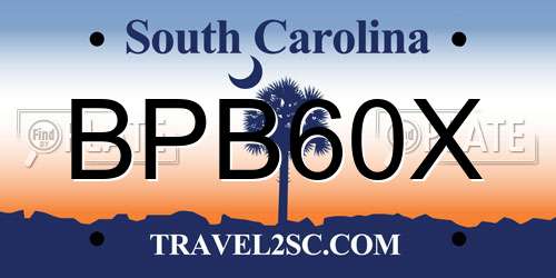 BPB60X South Carolina License Plate