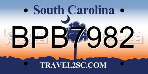 BPB7982 South Carolina License Plate