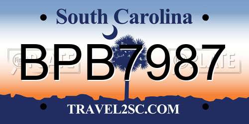 BPB7987 South Carolina License Plate