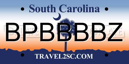 BPBBBBZ South Carolina License Plate