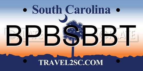BPBSBBT South Carolina License Plate