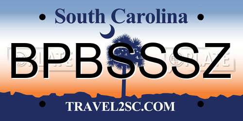 BPBSSSZ South Carolina License Plate