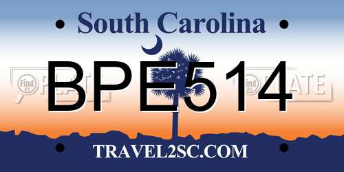 BPE514 South Carolina License Plate
