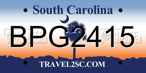 BPG2415 South Carolina License Plate