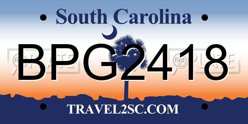 BPG2418 South Carolina License Plate