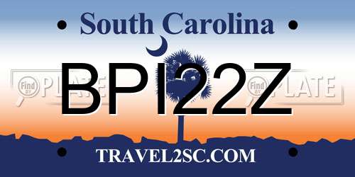 BPI22Z South Carolina License Plate