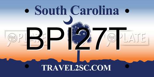 BPI27T South Carolina License Plate