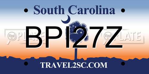 BPI27Z South Carolina License Plate