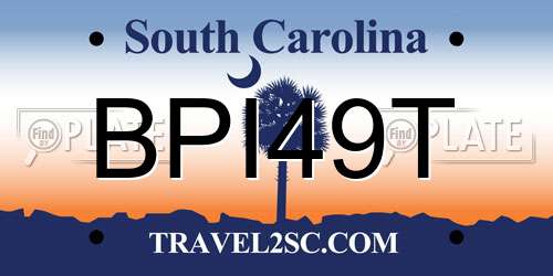 BPI49T South Carolina License Plate