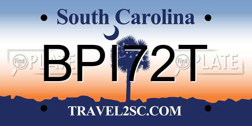 BPI72T South Carolina License Plate