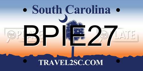 BPIE27 South Carolina License Plate