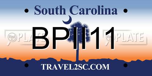 BPII11 South Carolina License Plate