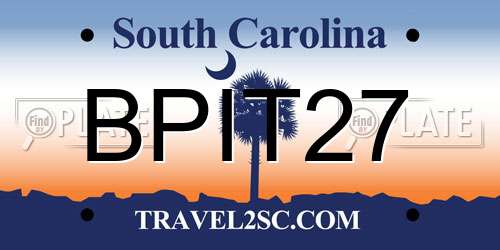 BPIT27 South Carolina License Plate