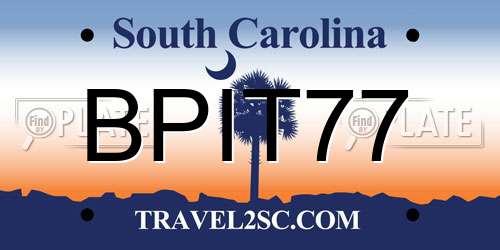 BPIT77 South Carolina License Plate