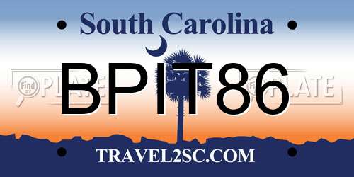 BPIT86 South Carolina License Plate