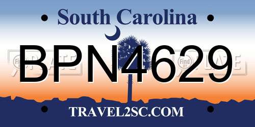 BPN4629 South Carolina License Plate