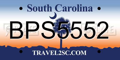 BPS5552 South Carolina License Plate