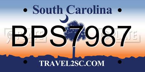 BPS7987 South Carolina License Plate