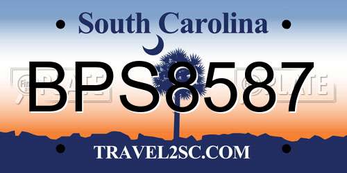 BPS8587 South Carolina License Plate
