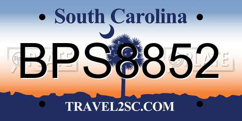 BPS8852 South Carolina License Plate