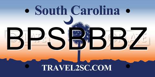 BPSBBBZ South Carolina License Plate