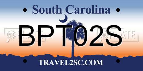 BPT02S South Carolina License Plate