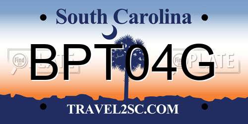 BPT04G South Carolina License Plate