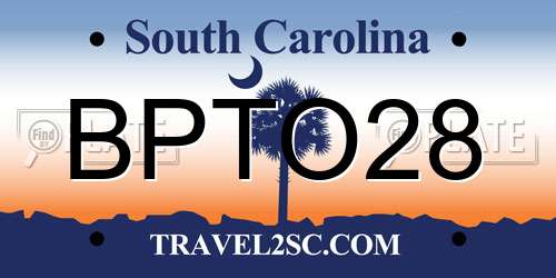 BPTO28 South Carolina License Plate