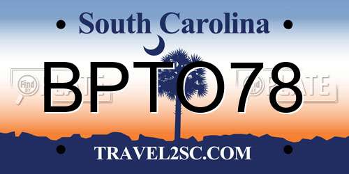 BPTO78 South Carolina License Plate