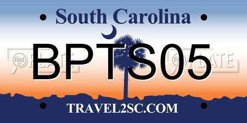 BPTS05 South Carolina License Plate