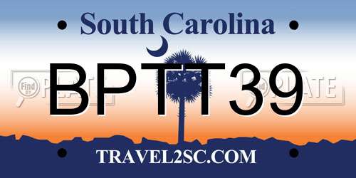 BPTT39 South Carolina License Plate