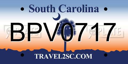 BPV0717 South Carolina License Plate