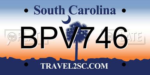 BPV746 South Carolina License Plate