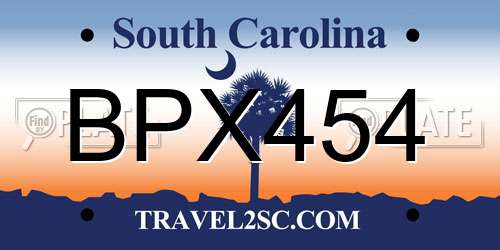 BPX454 South Carolina License Plate